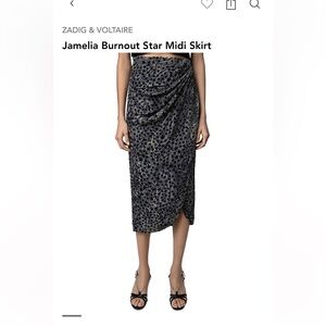 Zadig & Voltaire Jamelia Burnout Star Midi Skirt NWOT